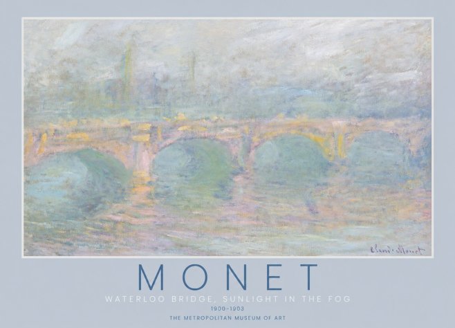 Monet Waterloo Bridge, Sunlight in the Fog I No2 - Juliste