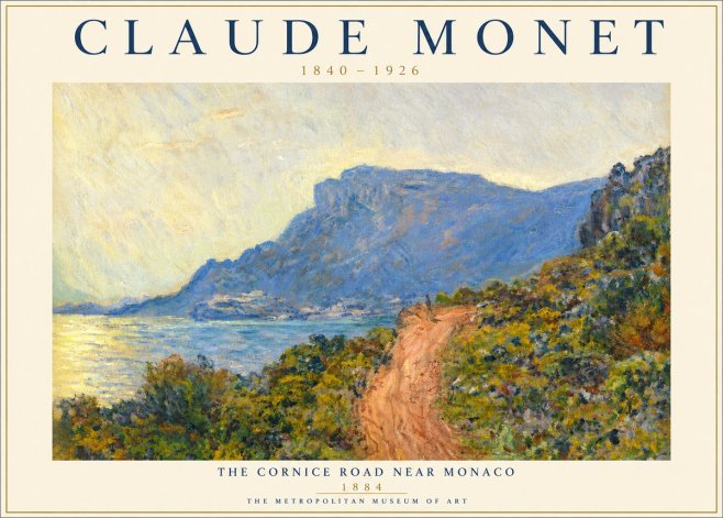 Monet The Cornice Road Near Monaco No3 - Juliste