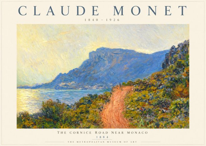 Monet The Cornice Road Near Monaco No5 - Juliste