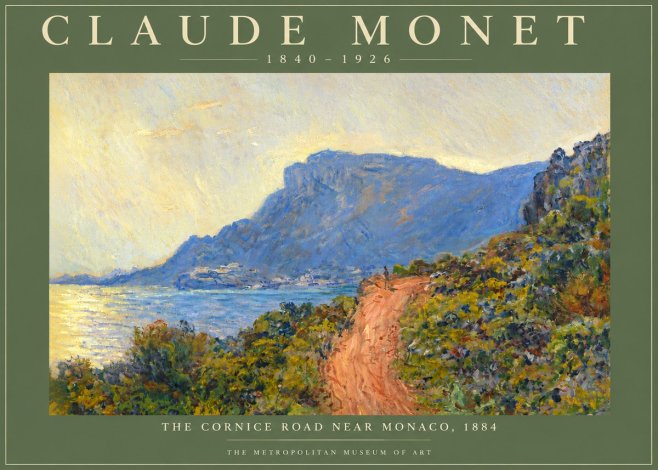 Monet The Cornice Road Near Monaco No6 - Juliste