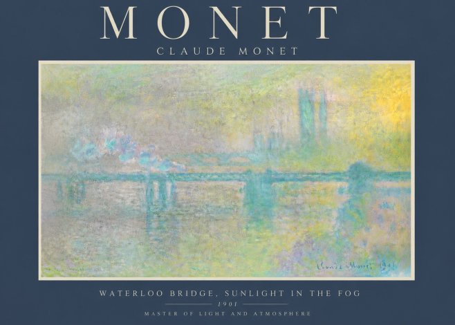 Monet Waterloo Bridge, Sunlight in the Fog II No6 - Juliste