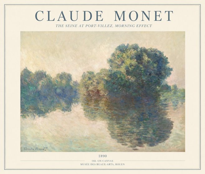 Monet The Seine at Port-villez, Morning Effect No1 - Juliste
