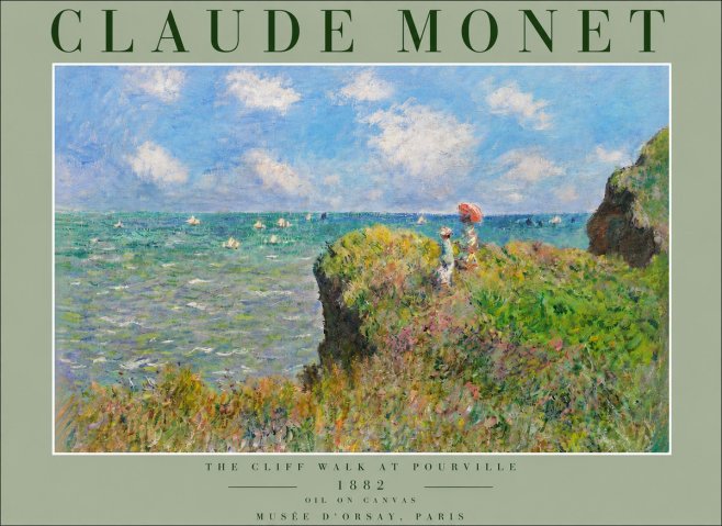Monet The Cliff Walk at Pourville No3 - Juliste