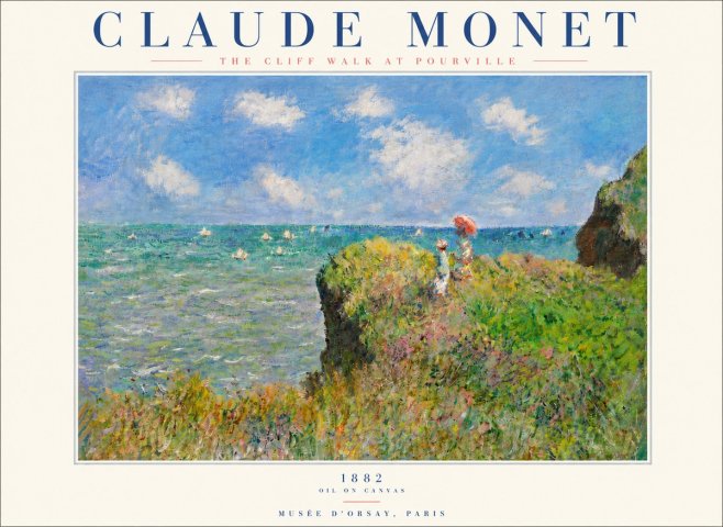 Monet The Cliff Walk at Pourville No5 - Juliste