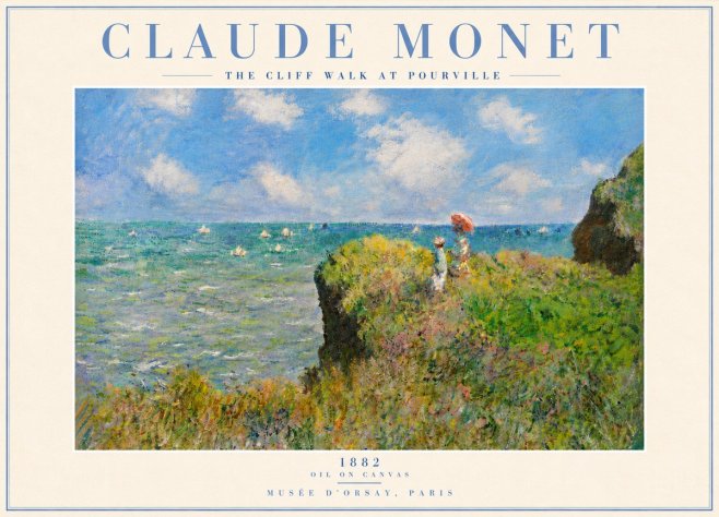 Monet The Cliff Walk at Pourville No6 - Juliste
