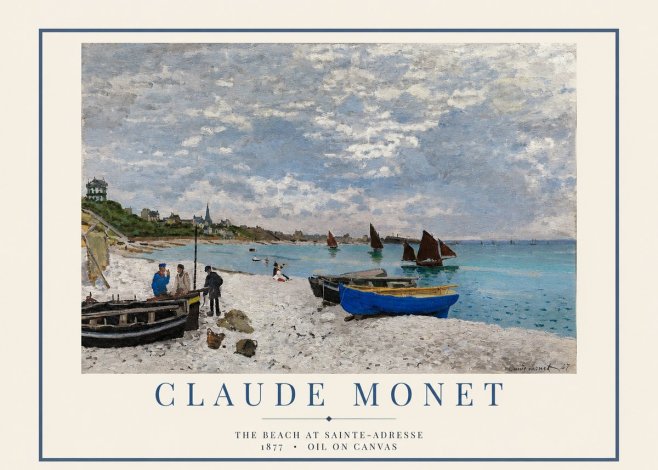 Monet The Beach at Sainte-adresse I No2 - Juliste