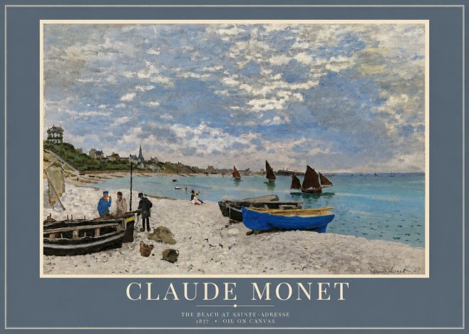 Monet The Beach at Sainte-adresse I No3 - Juliste