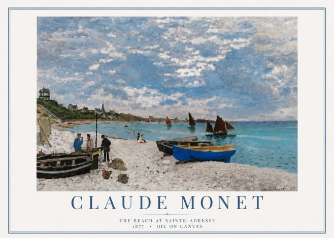 Monet The Beach at Sainte-adresse I No4 - Juliste