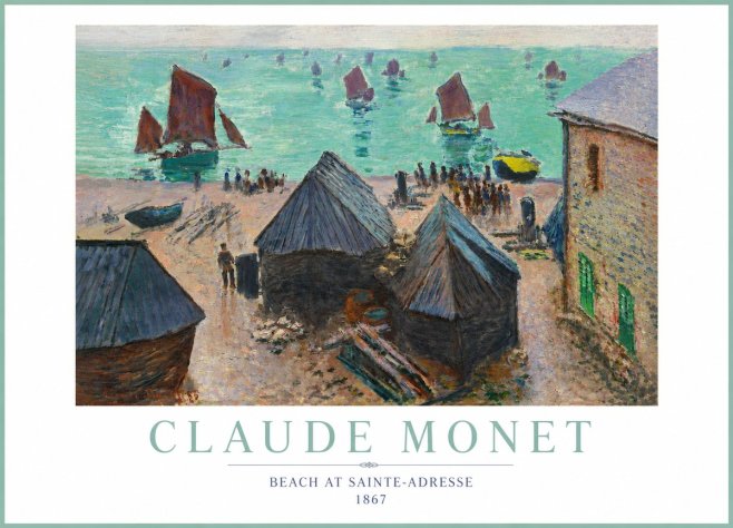 Monet Beach at Sainte-adresse No4 - Juliste