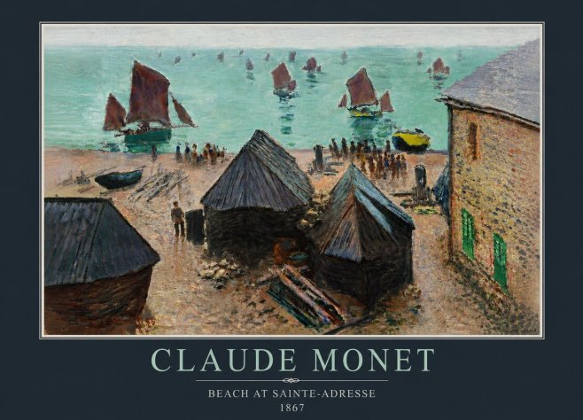Monet Beach at Sainte-adresse No5 - Juliste
