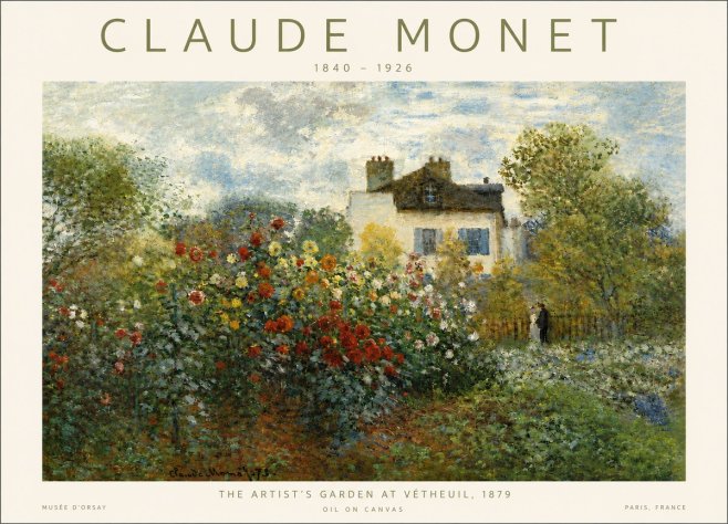 Monet The Artist's Garden at Vétheuil, 1879 No4 - Juliste