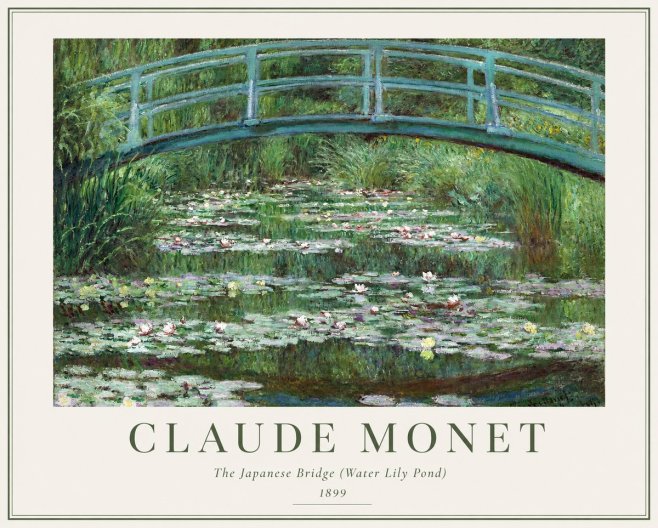 Monet The Japanese Bridge (Water Lily Pond) No1 - Juliste