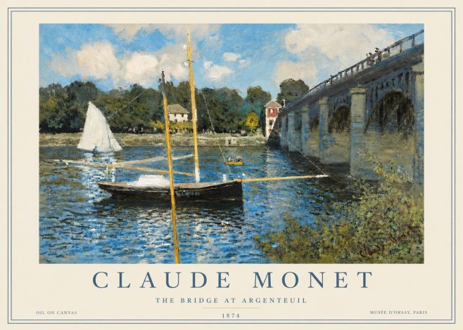 Monet The Bridge at Argenteuil I No3 - Juliste