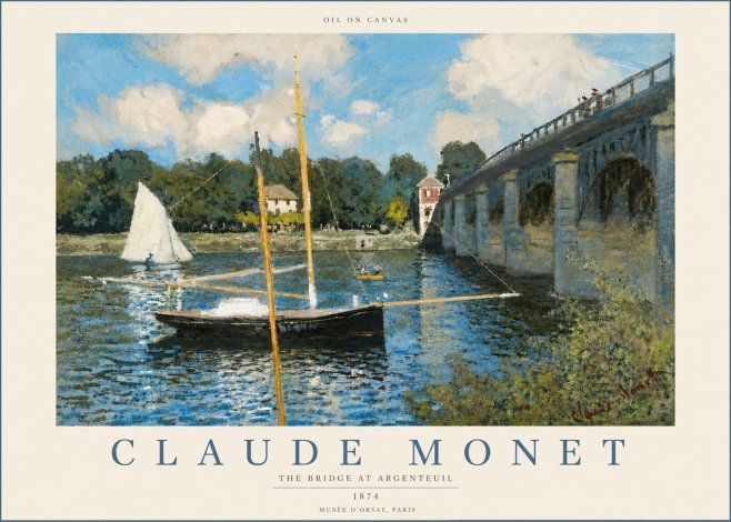 Monet The Bridge at Argenteuil I No4 - Juliste