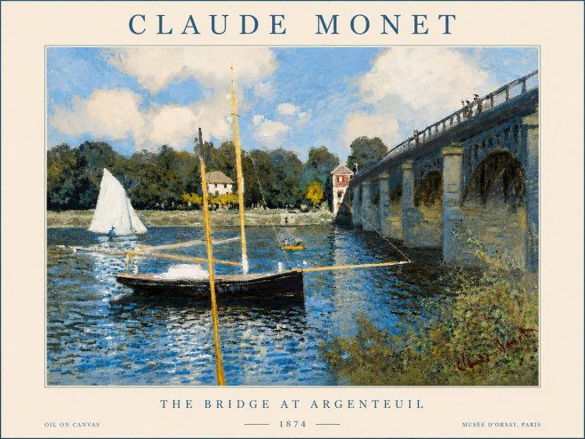 Monet The Bridge at Argenteuil I No5 - Juliste