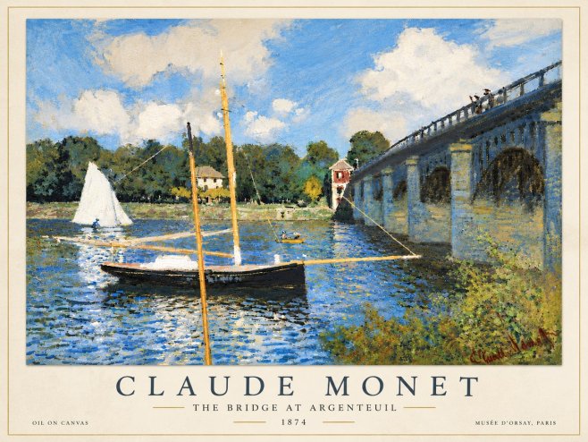Monet The Bridge at Argenteuil I No6 - Juliste