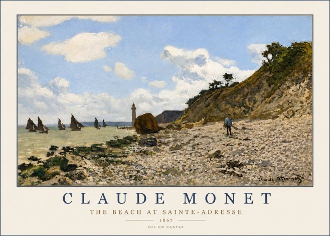 Monet The Beach at Sainte-adresse II No3 - Juliste