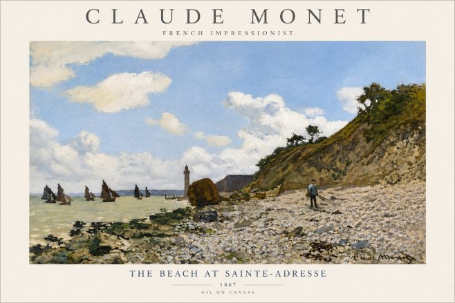 Monet The Beach at Sainte-adresse II No4 - Juliste