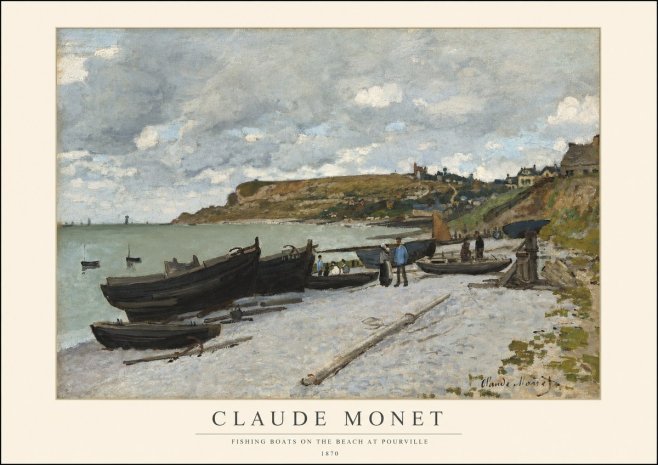 Monet Fishing Boats on the Beach at Pourville No1 - Juliste