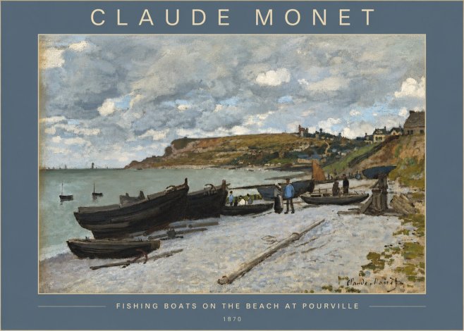 Monet Fishing Boats on the Beach at Pourville No2 - Juliste