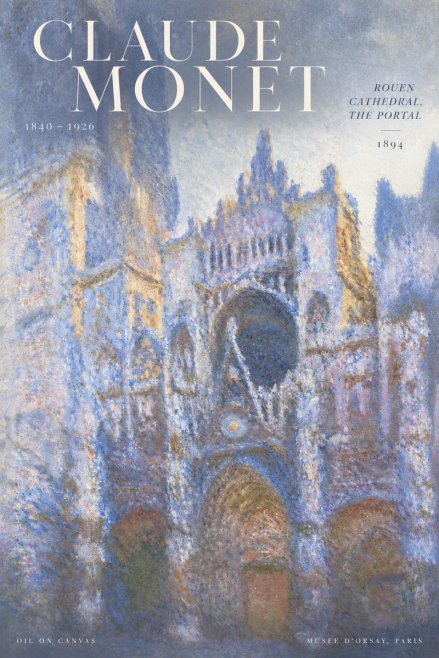 Monet Rouen Cathedral, the Portal No6 - Juliste