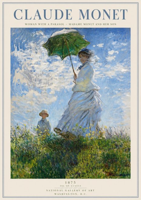 Monet Woman with a Parasol – Madame Monet and Her Son No4 - Juliste
