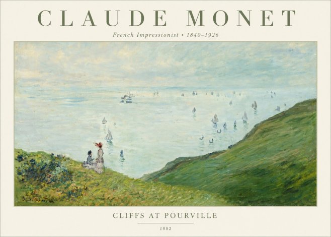 Monet Cliffs at Pourville I No2 - Juliste
