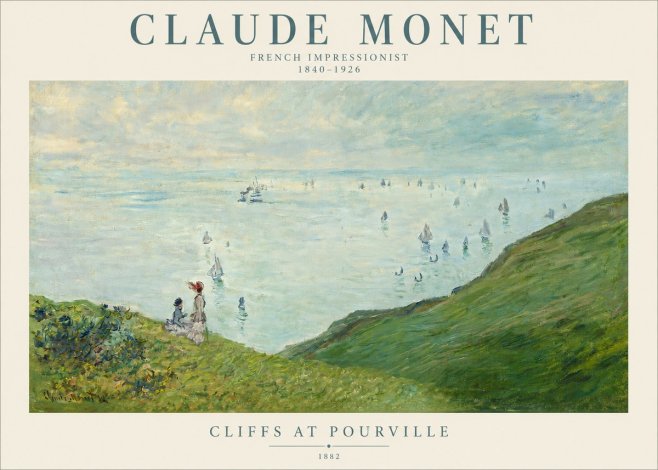 Monet Cliffs at Pourville I No3 - Juliste