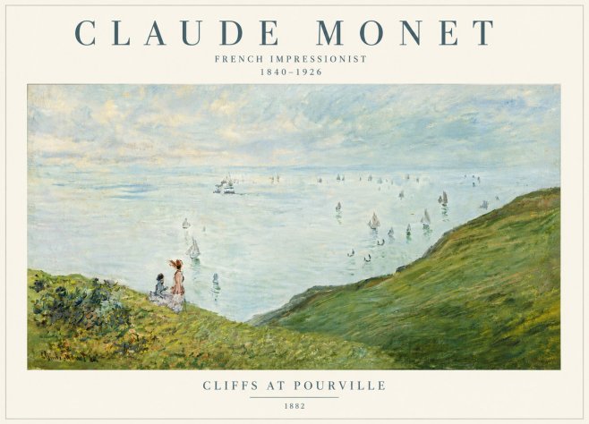 Monet Cliffs at Pourville I No6 - Juliste