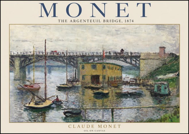 Monet The Argenteuil Bridge No2 - Juliste