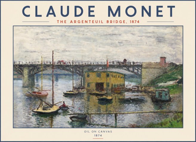 Monet The Argenteuil Bridge No4 - Juliste