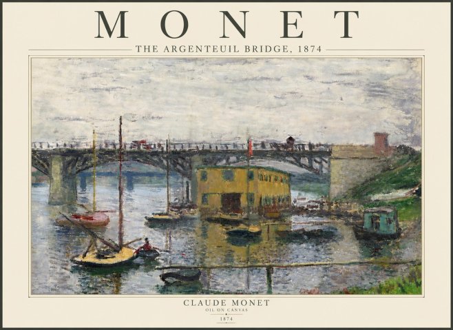Monet The Argenteuil Bridge No5 - Juliste