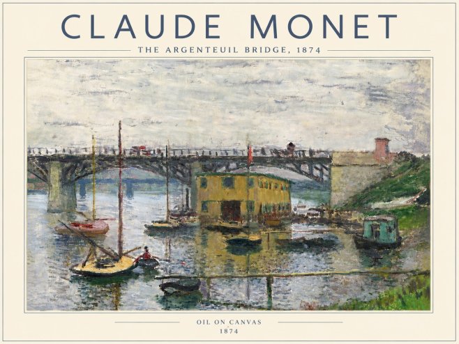 Monet The Argenteuil Bridge No6 - Juliste