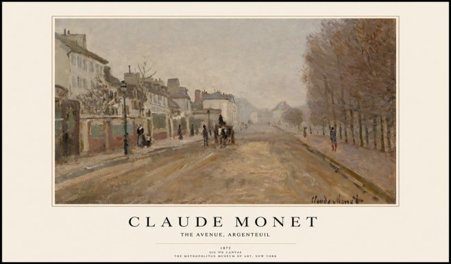 Monet The Avenue, Argenteuil No1 - Juliste