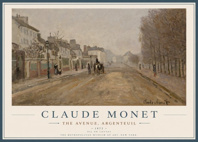 Monet The Avenue, Argenteuil No2 - Juliste
