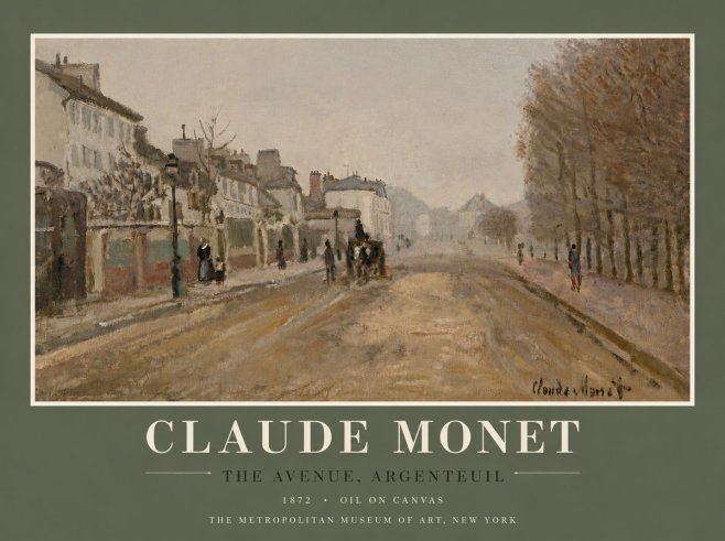 Monet The Avenue, Argenteuil No6 - Juliste