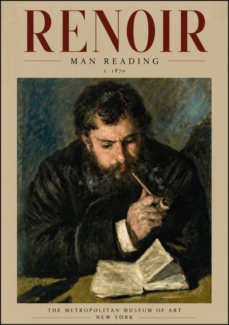 Renoir Man Reading No6 - Juliste
