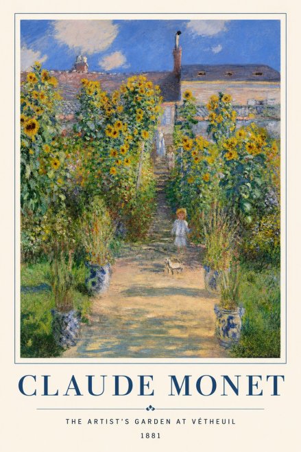 Monet The Artist's Garden at Vétheuil I No2 - Juliste