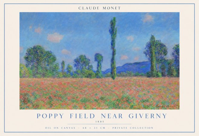 Monet Poppy Field Near Giverny No1 - Juliste