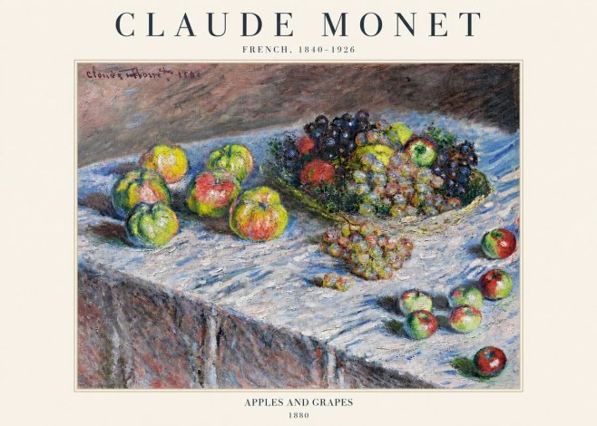 Monet Apples and Grapes No3 - Juliste