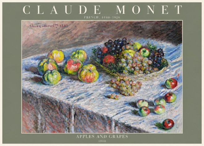 Monet Apples and Grapes No4 - Juliste