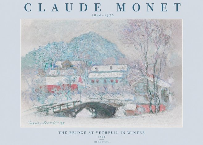 Monet The Bridge at Vétheuil in Winter No2 - Juliste