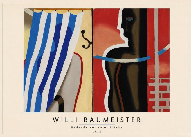 Willi Baumeister Badende Vor Roter Fläche No3 - Juliste