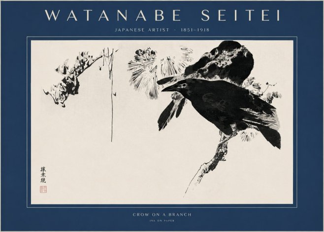 Watanabe Seitei Crow on a Branch No2 - Juliste