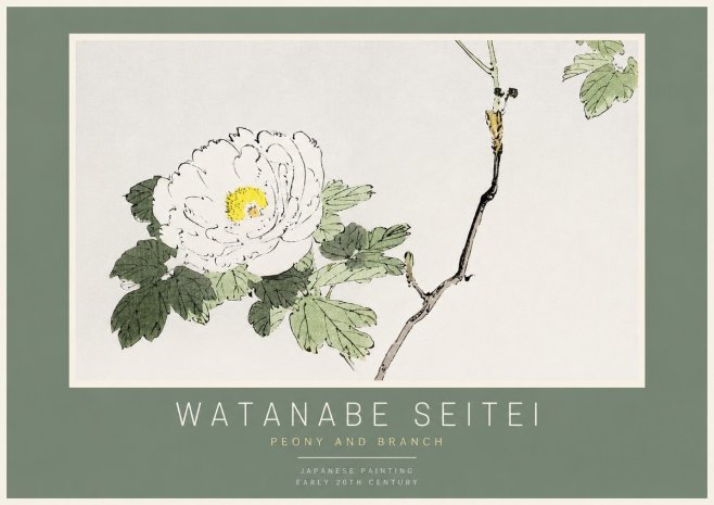 Watanabe Seitei Peony and Branch No2 - Juliste