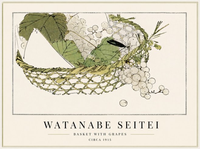 Watanabe Seitei Basket with Grapes No3 - Juliste