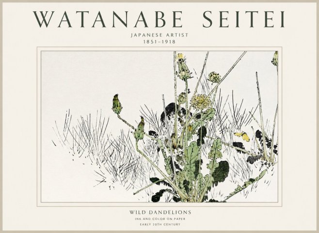 Watanabe Seitei Wild Dandelions No1 - Juliste