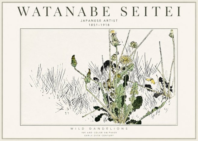 Watanabe Seitei Wild Dandelions No3 - Juliste