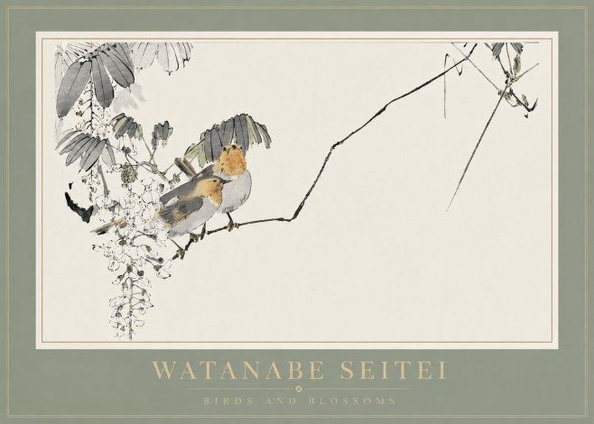 Watanabe Seitei Birds and Blossoms No2 - Juliste