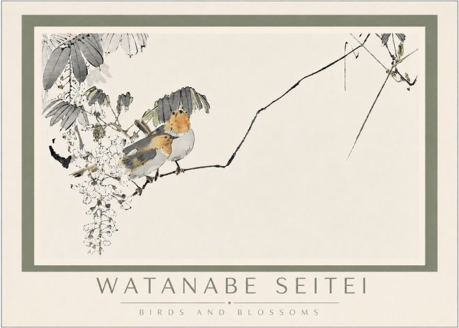 Watanabe Seitei Birds and Blossoms No4 - Juliste